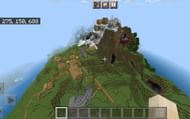 Huge cave underneath a Village (Image via Minecraft)